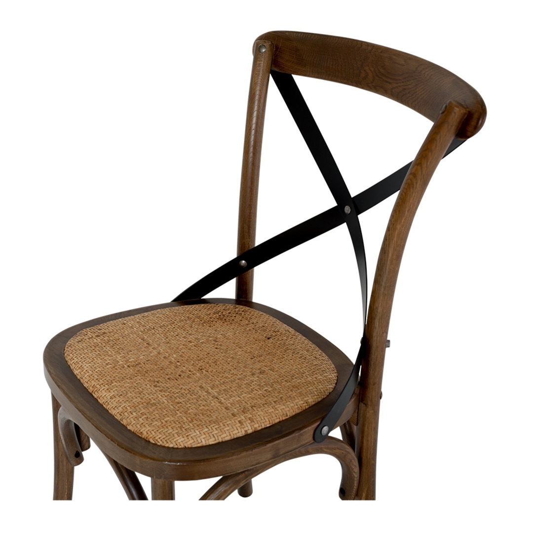 Villa X-Back Dining Chair Deep Oak Rattan Seat image 4